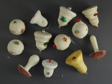 12 Spun cotton ornaments, ca. 1930