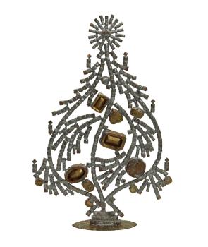 Free standing vintage rhinestone Christmas tree - Prong Set Stones