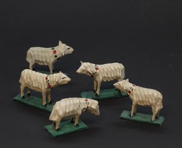 5 Grulicher Schafe, um 1900