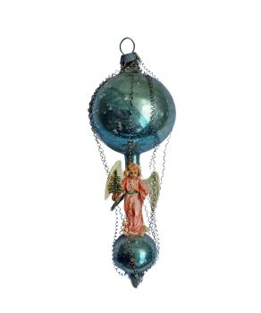 Wire wrapped Balloon with Angel scrap, ~ 1900