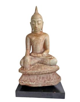 Buddha aus Alabaster, Burma 17. Jahrhundert