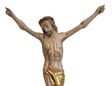 Christus / Kruzifix Holz geschnitzt, ~ 1850