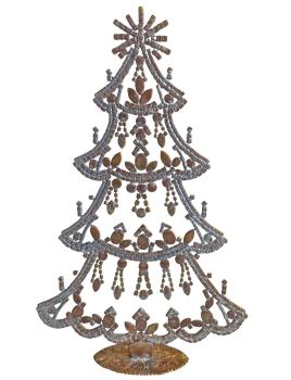 Free standing vintage rhinestone Christmas tree - Prong Set Stones, 32 cm