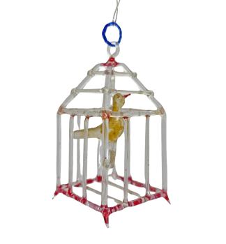 Birdcage with bird, ca. 1920