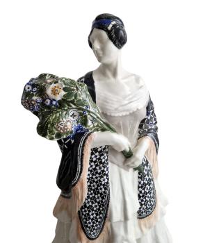 Jugendstil Keramik Figur, Bechyne um 1900