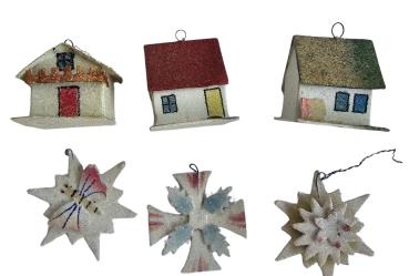 12 Cardboard ornaments, ca. 1930