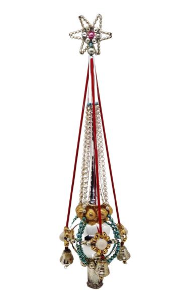 Antique beaded christmas tree topper