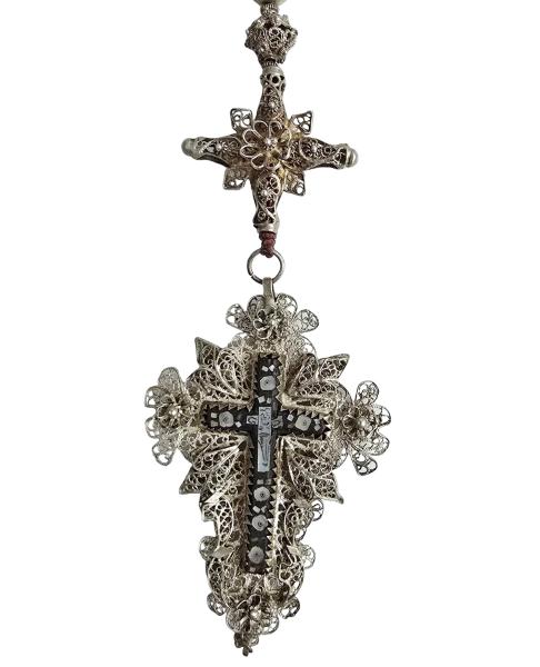 Rosary filigree, silver 13 lot, 18th century