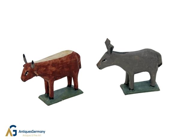 Grulich nativity figure " Ox and Donkey " (5 cm)