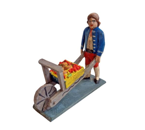 Grulich nativity figure  " Man with barrow and fruits "
