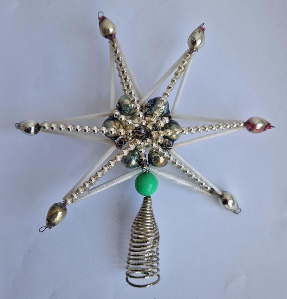 Antique beaded christmas tree topper - Star, ~ 1930