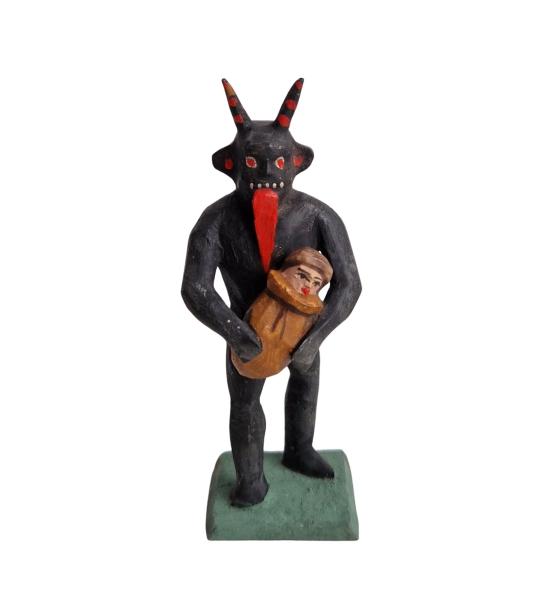 Devil / Krampus holding sack with child  (7 cm)