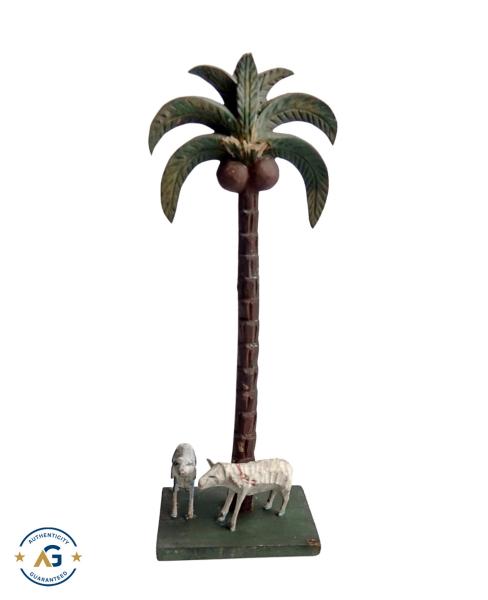 Palm tree with sheep and dog, 19th century