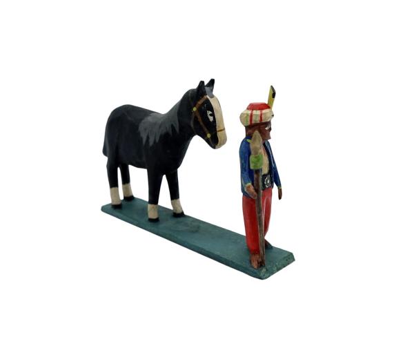 Orientalischer Krieger mit Pferd (7 cm)