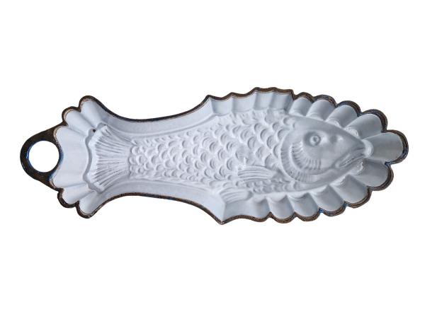Antike Backform aus Gusseisen, Fisch