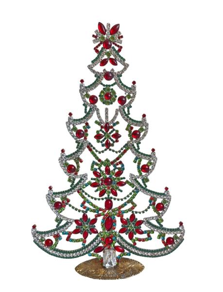 Free standing vintage rhinestone Christmas tree - Prong Set Stones, 31 cm