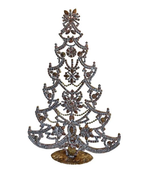 Free standing vintage rhinestone Christmas tree - Prong Set Stones, 31 cm