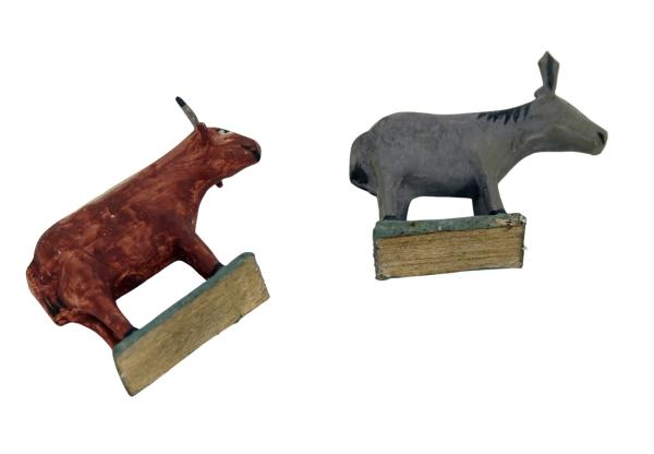 Grulich nativity figure " Ox and Donkey " (5 cm)