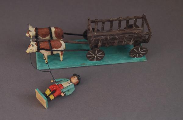 Grulich nativity figure " Farmer with Ox Wagon " (5 cm)