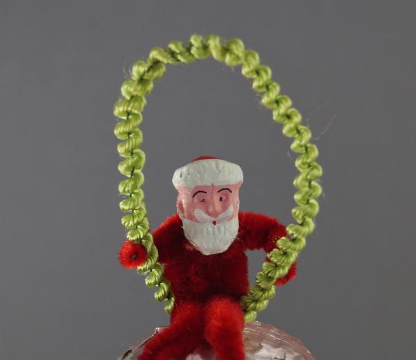 Chenille Santa on Spun Cotton Ball, ca. 1930