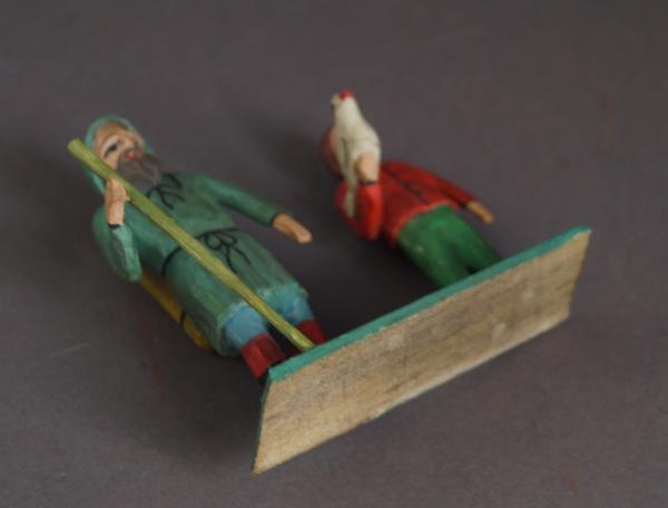 Grulich nativity figure - "Man with Fruits and boy with chicken" (7 cm)