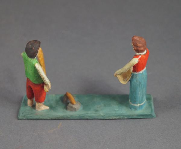 Grulich nativity figure " shepherd making a fire " (5 cm)