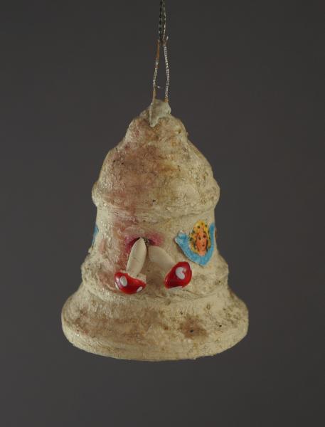 Spun Cotton Bell with angel die cuts, ca. 1920
