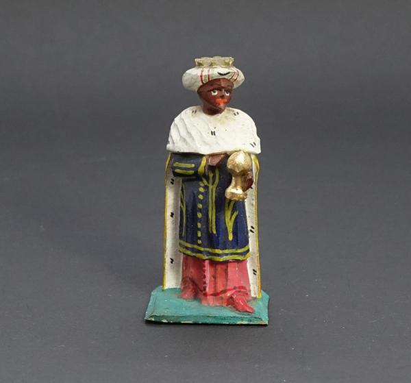 Grulicher Krippenfigur " Hl. König Caspar " um 1900  (7 cm)