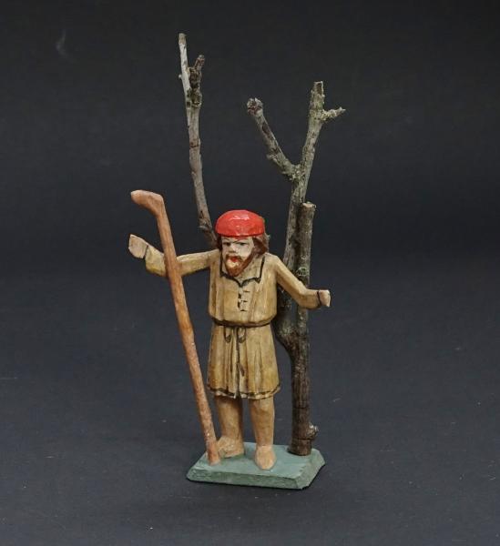 Grulich nativity figure "Shepherd with tree"   (7 cm)