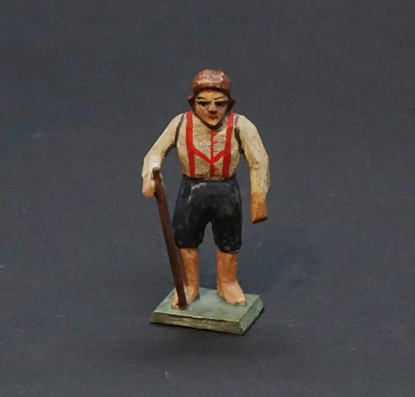 Grulicher Krippenfigur " Wanderer mit Rucksack " (5 cm)