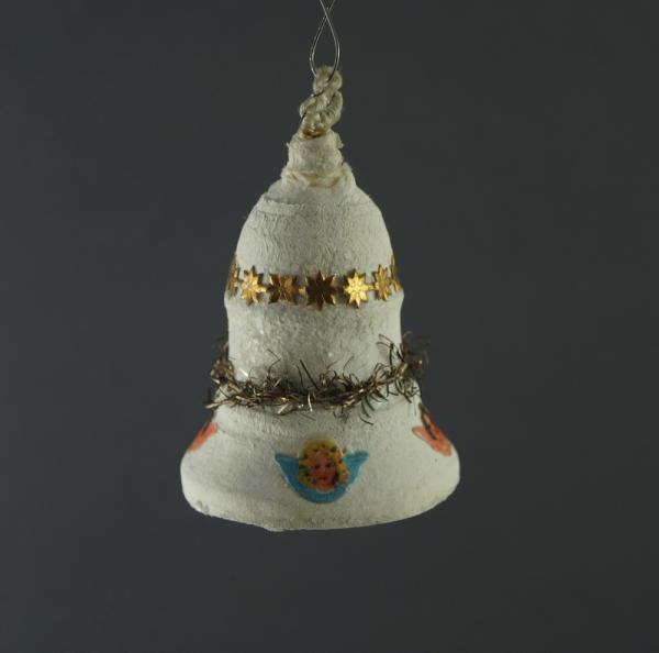 Glocke aus Watte mit Tinsel und Oblaten ~ 1920