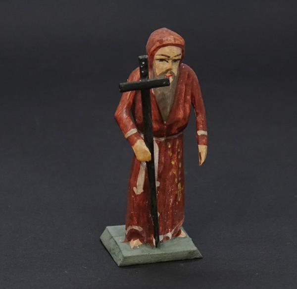 Grulicher Krippenfigur " Mönch mit Kreuz " (7 cm)