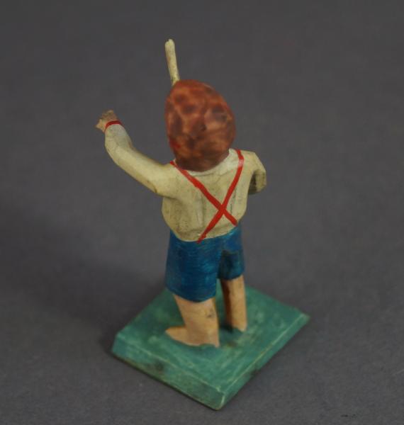 Grulich nativity figure - "Boy with Stick Horse" (7 cm)