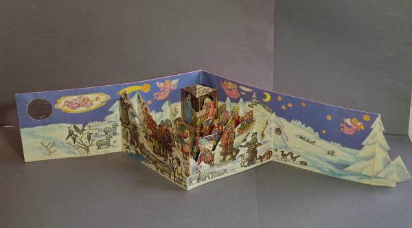 Cardboard Pop-up Nativity Scene - Marie Nekolova 1969