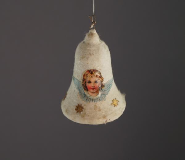 Spun Cotton Bell with angel die cut ca. 1920