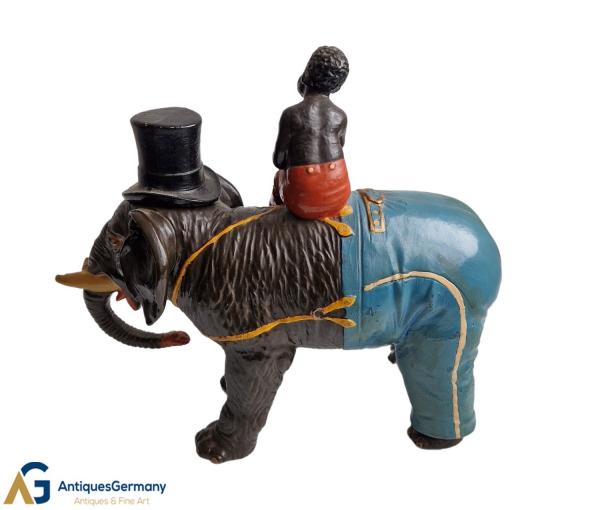 Zirkus Elefant mit Treiber, 19. Jahrhundert