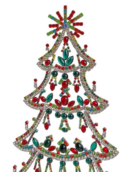 Free standing vintage rhinestone Christmas tree - Prong Set Stones, 32 cm