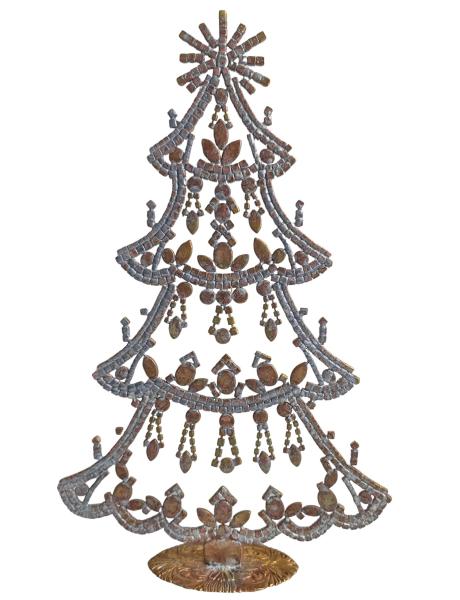 Free standing vintage rhinestone Christmas tree - Prong Set Stones, 32 cm