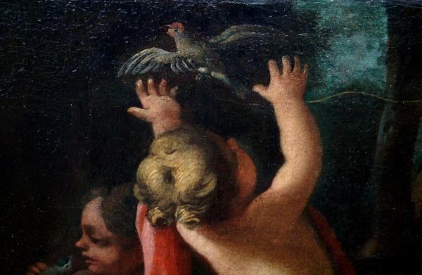 Spielende Putti mit Vogel, um 1700