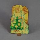 Angel with christmas tree, lithographed tin, ca. 1920