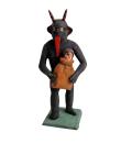 Grulicher Krippenfigur, Krampus / Teufel mit Kind (10 cm)