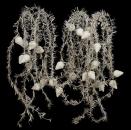 5 silver colored tinsel garlands with spun cotton icicles,  ca. 700 cm - ca. 1930