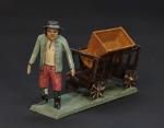 Grulich nativity figure  " Man with handcart and cradle "  (7 cm)