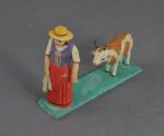 Grulich nativity figure "farm women with goat"  (7 cm)