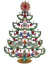 Free standing vintage rhinestone Christmas tree - Prong Set Stones, 33 cm